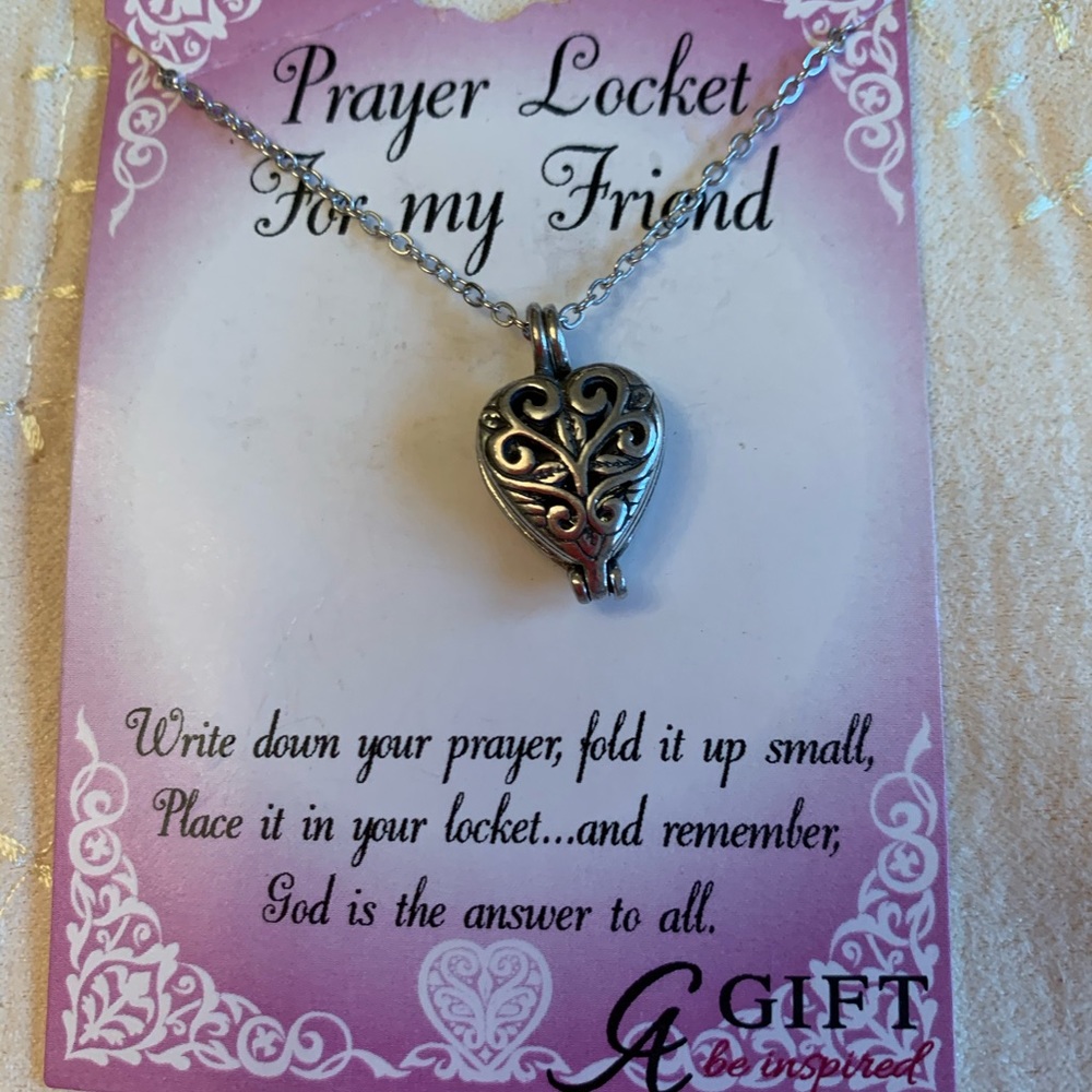 Prayer locket for friend necklace